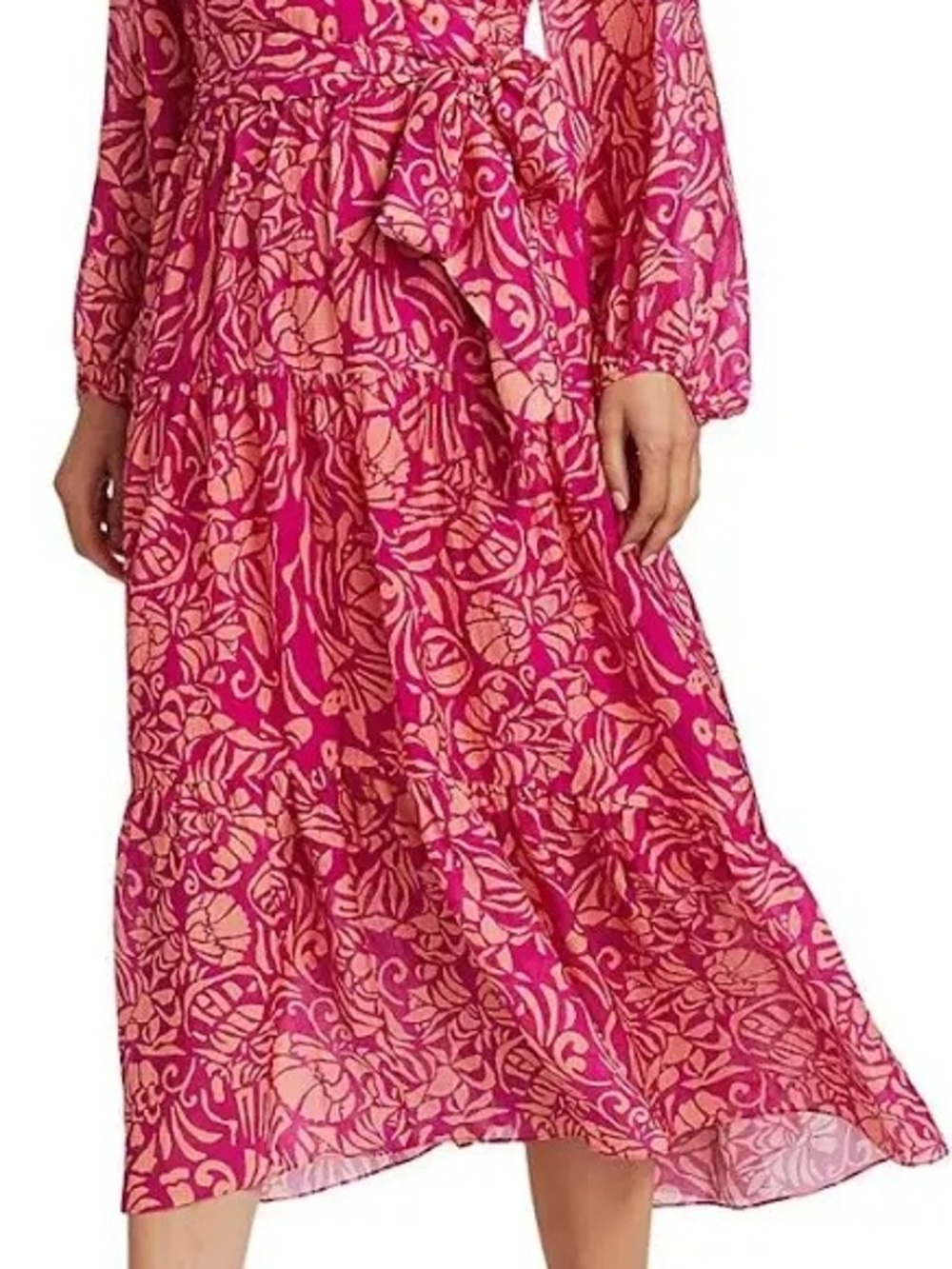 Tanya Taylor Floral Print Silk Midi Wrap Dress Sz 6. Sold out!